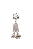 Floral Silver Tribal Earrings With Jhumkas