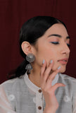 Sphere Net Tribal Silver Jhumkas