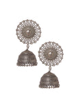Sphere Net Tribal Silver Jhumkas