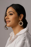 Blue Stone Pearl Earrings