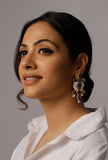 Carolina Blue Stone Pearl Earrings