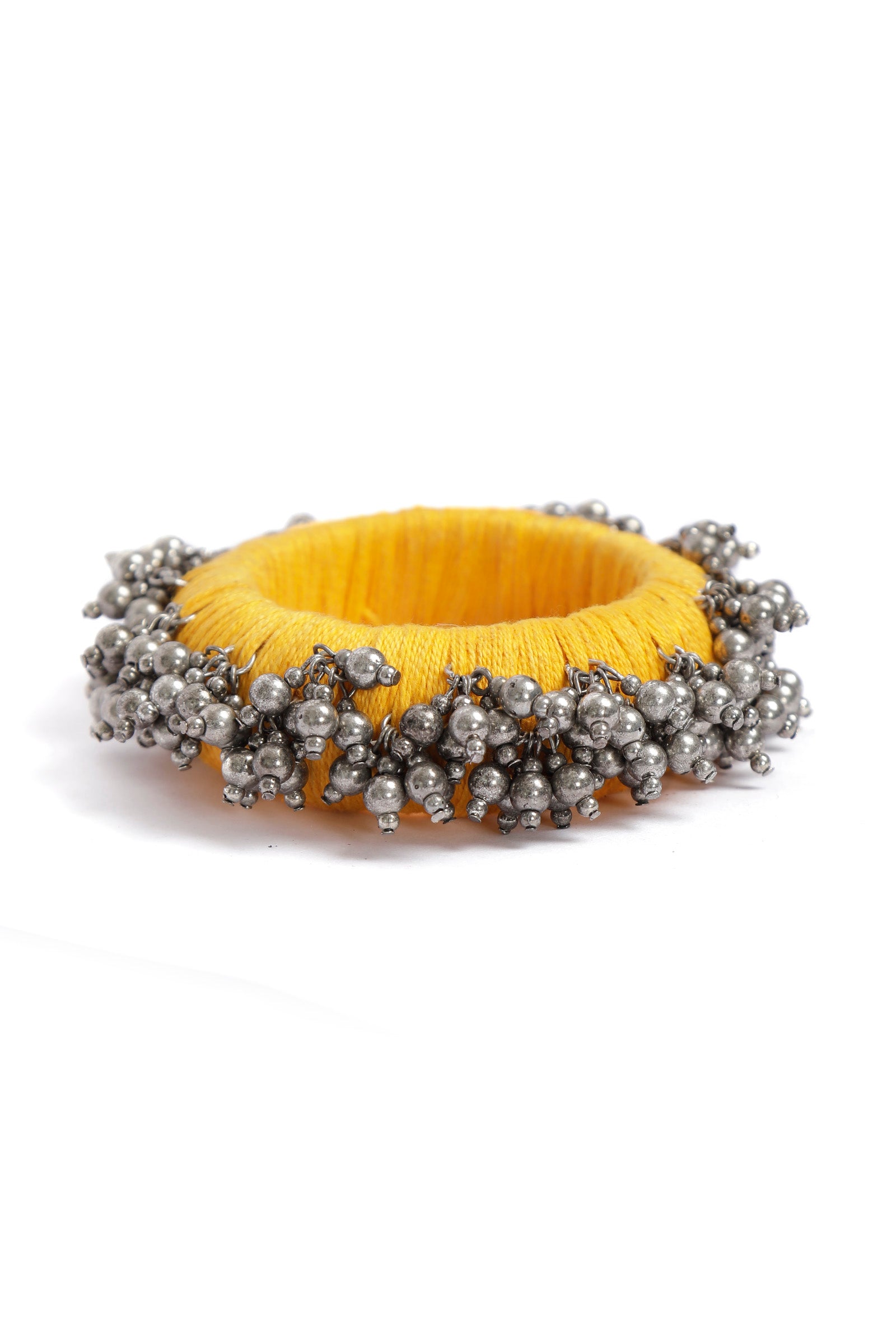 Yellow Thread Wooden Bangles