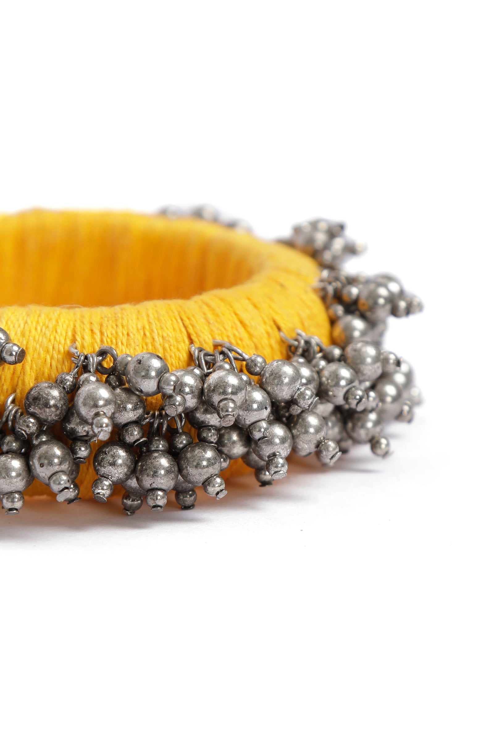 Yellow Thread Wooden Bangles