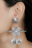 Squad Silver Oxidized Earrings