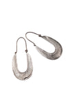 Oval Metallic Silver plated Statement Hoop Earrings