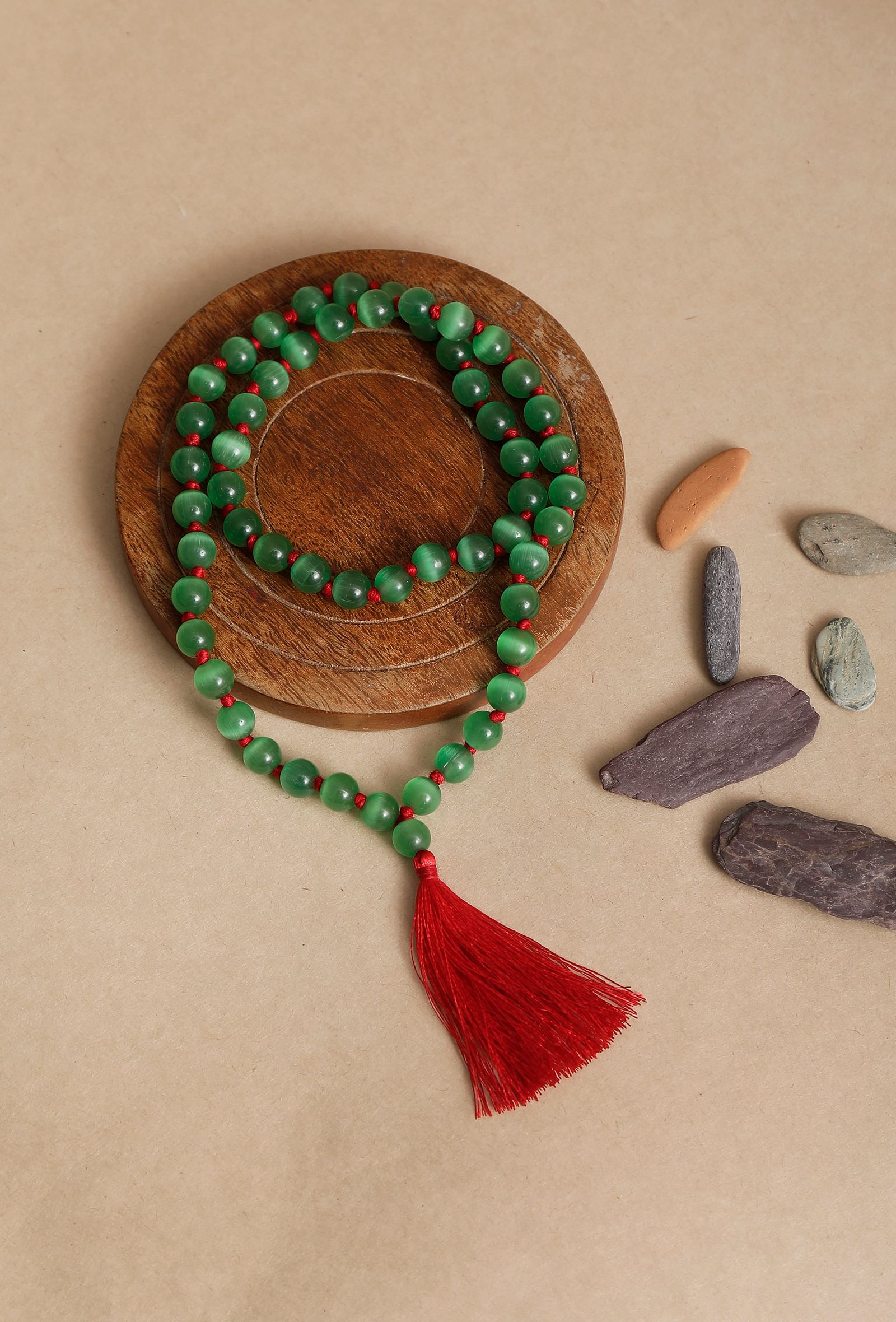 Green Lava Chanting Beads