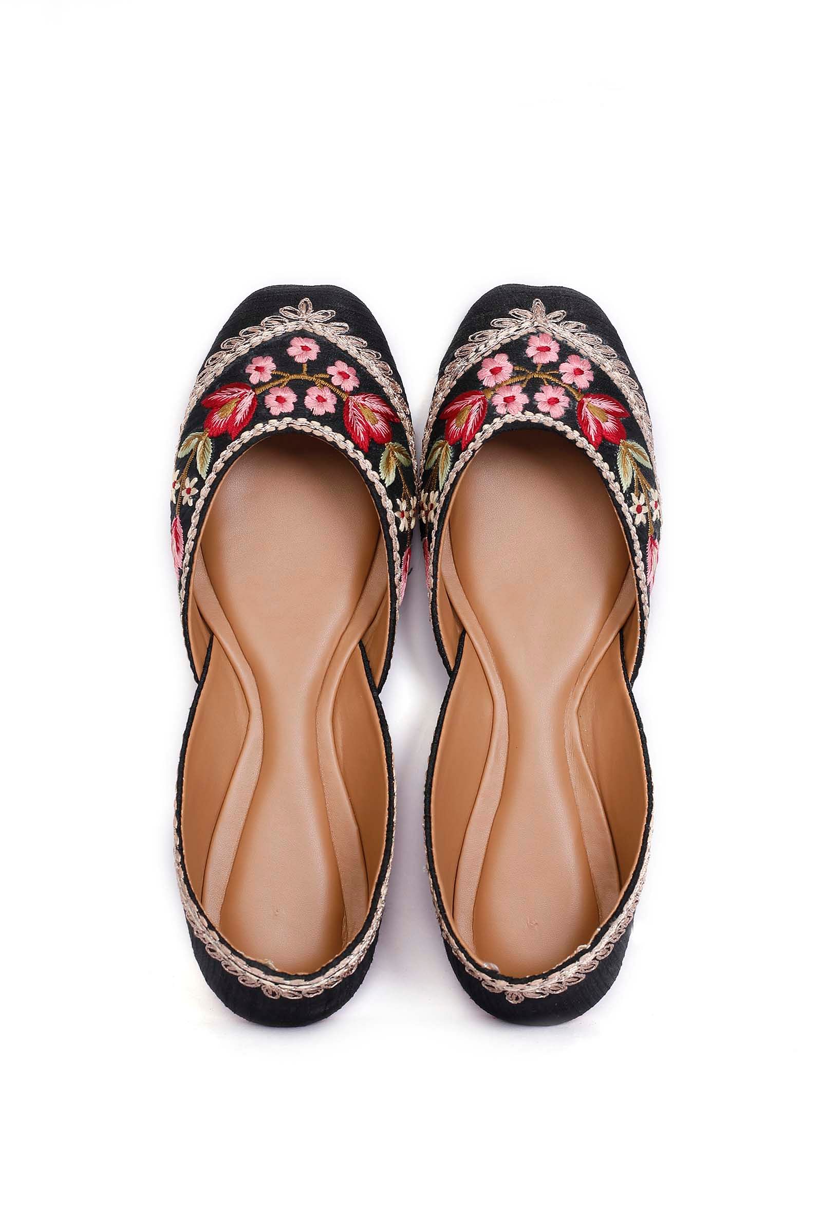 Heydia Black Fulkari Jutti