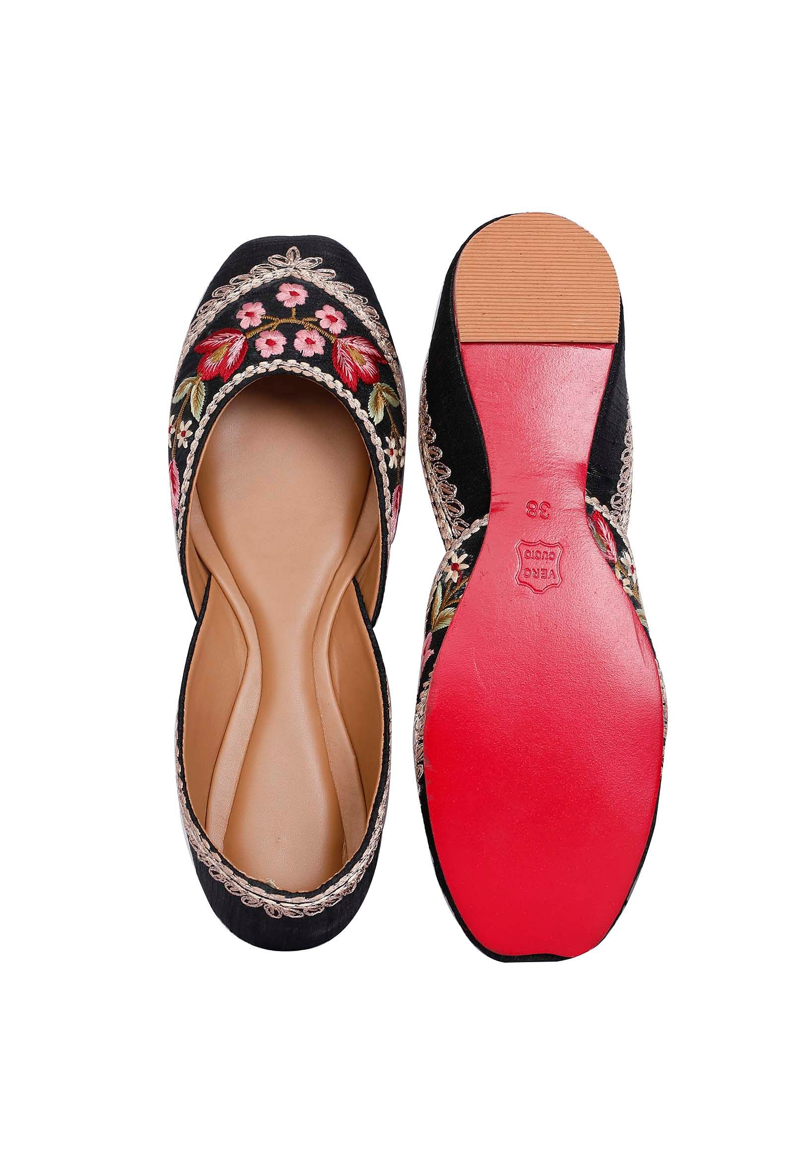 Heydia Black Fulkari Jutti