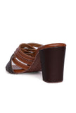 Karrie Brown and Black Strap Cushion Padded Heels