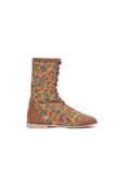 Brown Kani Embroidery Cruelty Free Leather Boots