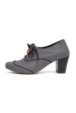 Dove Grey Cruelty Free Leather Oxford Heel Boots