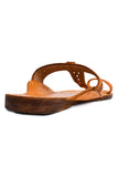 Light Brown Handcrafted Pure Leather Kolhapuri Flats