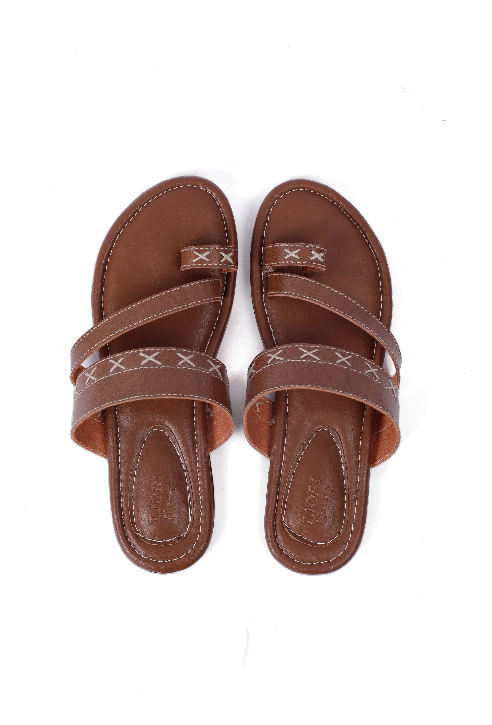 Umber Brown Straps Sliders