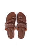 Umber Brown Straps Sliders