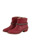 Red Leather Ankle Boots