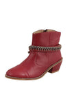 Red Leather Ankle Boots