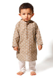Dusky Brown Cotton Kurta Pyjama Set