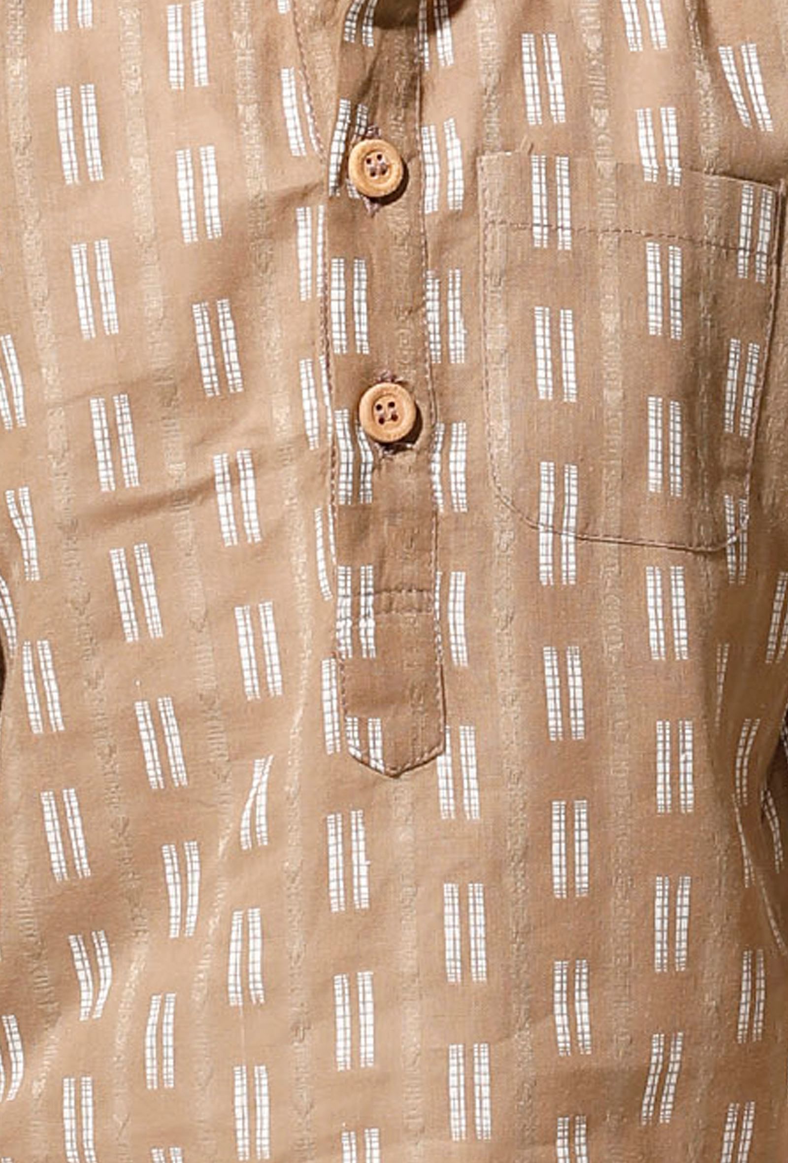 Dusky Brown Cotton Kurta Pyjama Set