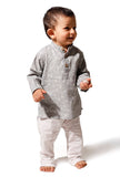 Grey Cotton Kurta Pyjama Set
