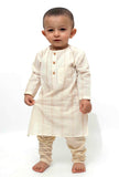 Set of 2 - Gold Zig-Zag Malmal Kurta Pyjama
