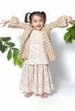 Set of 3 - Rapunzel Brown Floral Cape Jacket with Cotton Slip and Jacket
