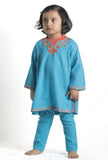 Sky Blue Pure Woollen Phiran set
