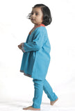 Sky Blue Pure Woollen Phiran set