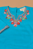 Sky Blue Pure Woollen Phiran set