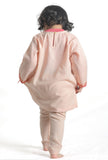 Peach Pink Pure Woollen Phiran set
