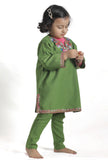 Green Pure Woollen Phiran set
