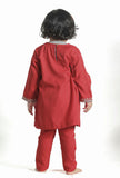 Merry Red Pure Woollen Phiran set