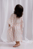 Orange Block Printed Side Tie Up Cotton Kaftan