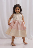 Yellow and Orange Striped Cotton Gathered Flare Dress