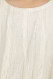 Set of 2: Noor White Cotton Anarkali Kurti with Flared Pants