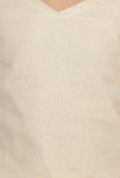 Set of 2: Cream White Cotton Anarkali Kurti with Skirt