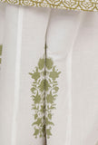 Set of 2: Sage Green Handblock Slip Kurta with Flared Pants