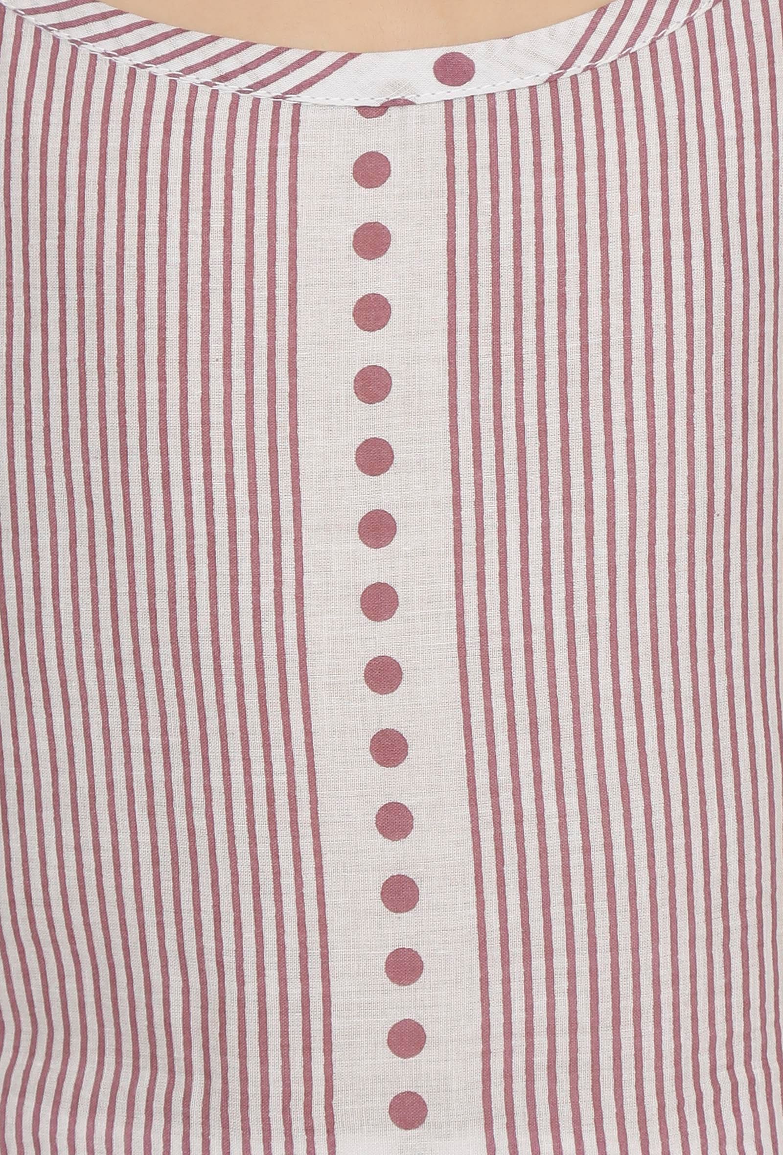 Mauve Handblock Cotton Dress