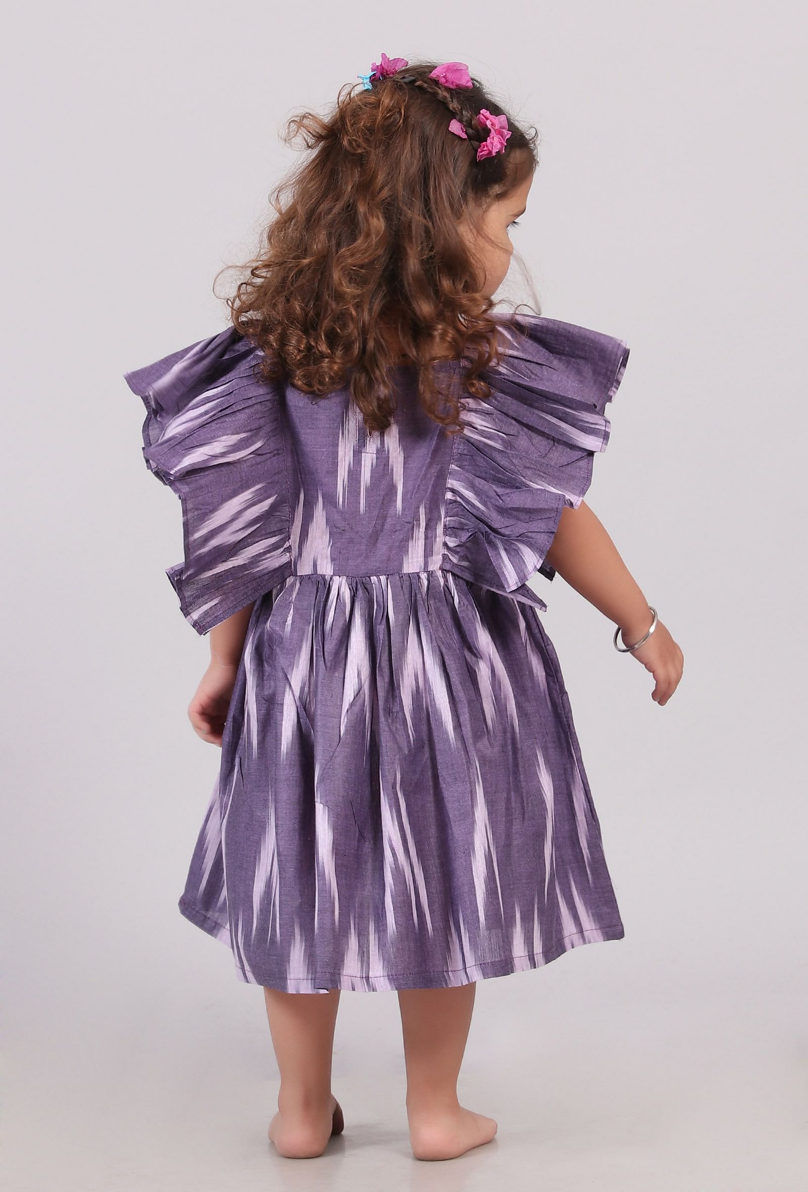 Violet Ikat Gathered Kurta