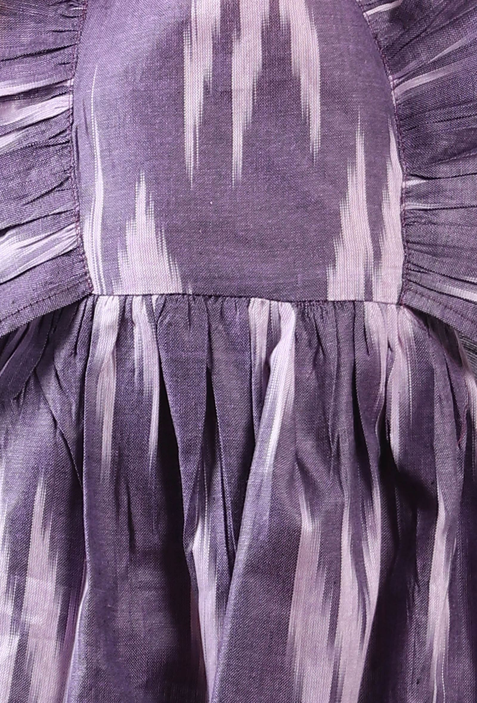 Violet Ikat Gathered Kurta