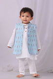 Sky Blue Ikat Nehru Jacket