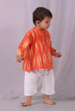 Sunset Orange Ikat Kurta