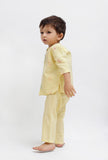 Set Of 2: Yellow Dobby Kurta and Yellow Pant