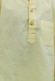 Set Of 2: Snoopy Yellow Cotton Kurta And Yellow Short