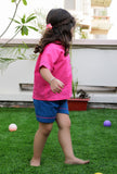 Set Of 2: Minnie Pink Shirt And Blue Short