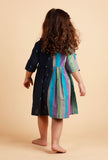 Blue Striped Flared Dress