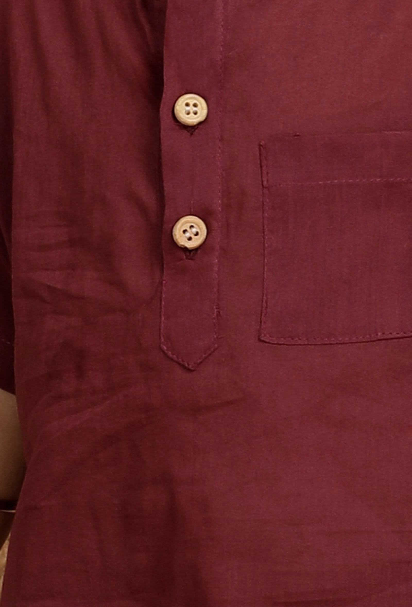 Set Of 2: Maroon Mul Mul Kurta With Maroon Pant