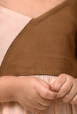 Peach And Brown Mul Mul Dress