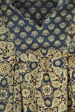 Set Of 2: Aria Indigo Multi Ajrakh Print Cotton Kurta & Blue Churidar