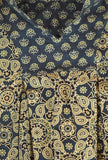 Set Of 2: Aria Indigo Multi Ajrakh Print Cotton Kurta & Blue Churidar