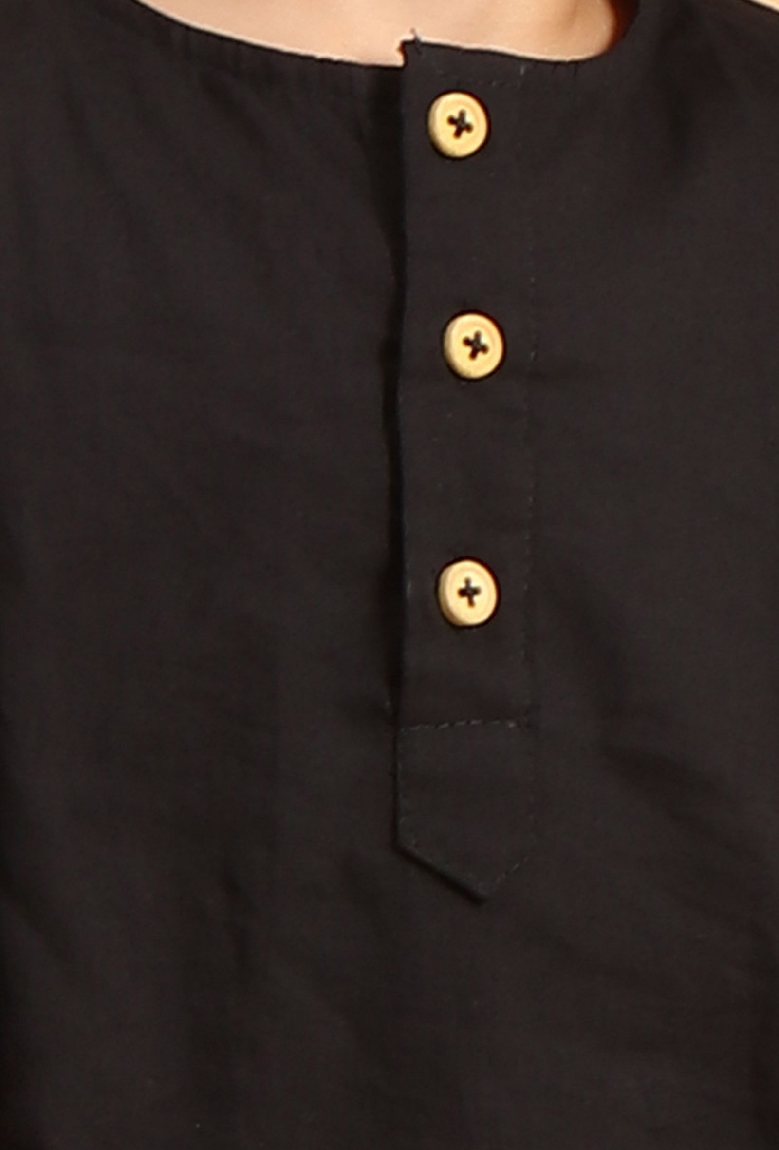 Set Of 2: Sahar Black Cotton Kurta & Pyjama